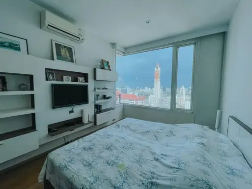 Condo for sale, Villa Ratchathewi, 43rd floor, great city view. The room is simply decorated, comfortable to sleep, fully furnished, ready to move in. images