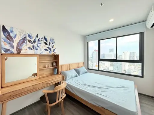 For rent, Ideo Chula Samyan, high floor, 2 bedrooms, stunning city view, ready to move in