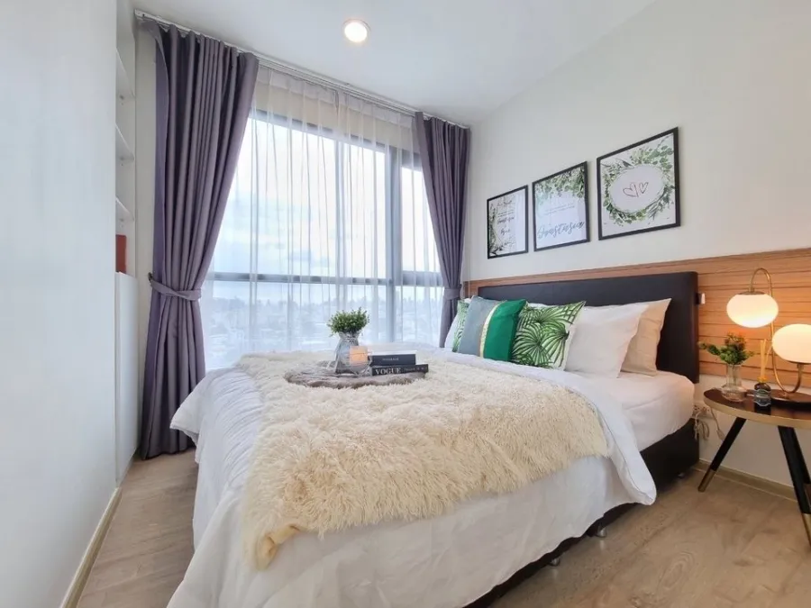 Condo for sale, Fuse Miti Ratchada-Sutthisan, corner room, good view, decorated in white tones, very inviting, book now.