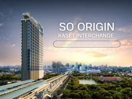 Condo for sale, So Origin Kaset Interchange, 15th floor, duplex room, high ceiling, airy, comfortable, don't miss it.