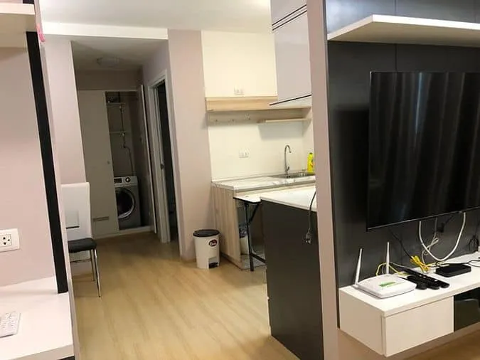 Beautiful room for sale, Plum Condo Chaengwattana Station, 2 bedrooms, good furniture. Who gets to be happy, urgent!!
