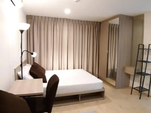 ใครชอบห้องเรียบหรู ต้องจองห้องนี้ กับห้อง Studio เฟอร์ครบ เครื่องใช้ไฟฟ้าพร้อม สวยๆ เนียนๆ รีบเลย