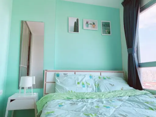 Condo for rent Lumpini Ville Sukhumvit 76 -Bearing beautiful, fully furnished, high view, slow!
