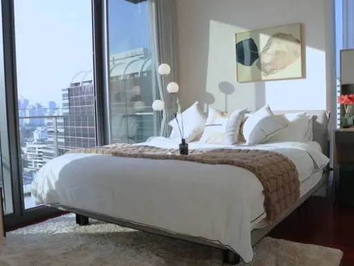 For rent, Khun Byu, high floor, great view, room ready to move in, minimalist, extremely minimalist, minimalist type, reserve now.