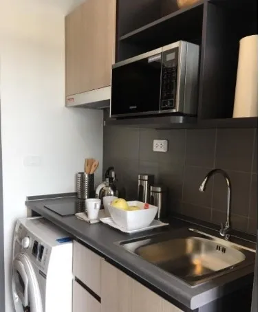 For rent, IDEO Sukhumvit 115, 34 sq m, city view, no buildings blocking it, complete furniture + electrical appliances, reserve quickly.