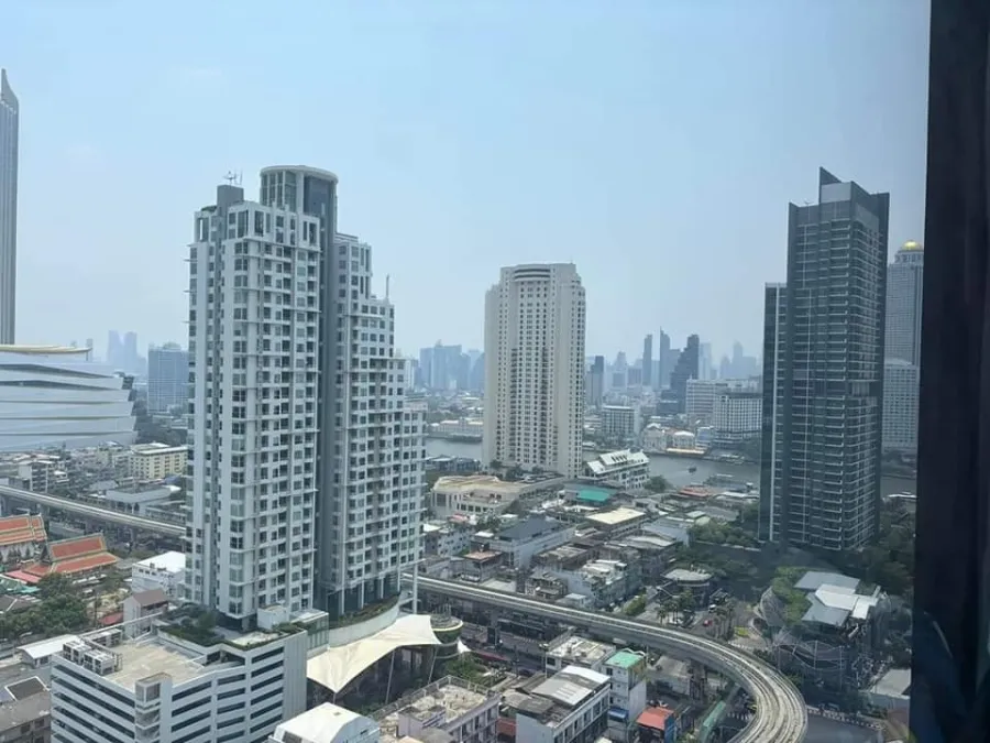 Urbano Absolute Sathorn-Taksin for sale, 25th floor, Icon Siam view, fully furnished, all in one place, great value, don't miss it.