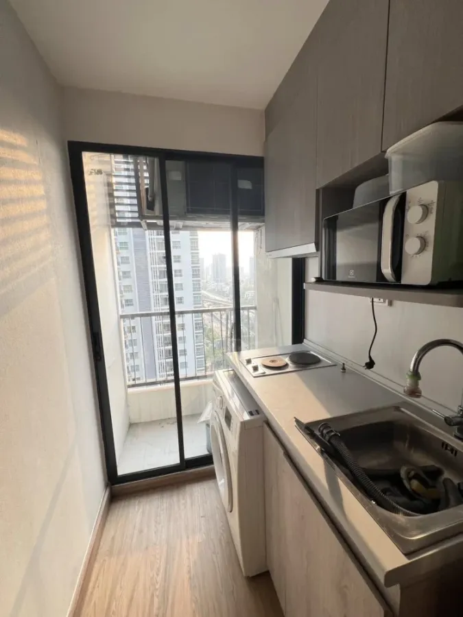 For sale, for rent, Ideo Sathorn-Tha Phra, studio room, size 22 sq m., 16th floor, Building A, street view, complete built-in furniture