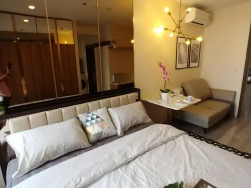 For rent, Ideo Mobi Asoke, beautiful room, fully furnished, complete with electrical appliances, good price, you should not miss out on everything