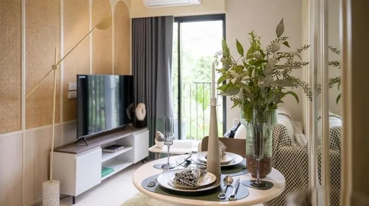 Selling down payment New Cross Khu Khot Station, 1 bedroom, garden view, not hot room, don't just look, hurry and reserve quickly.