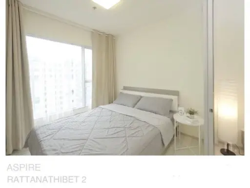 For sale / rent Aspire Rattanathibet, 2 floors high, decorated in Malunta tone, tender price, plus complete electrical appliances, must be booked now.