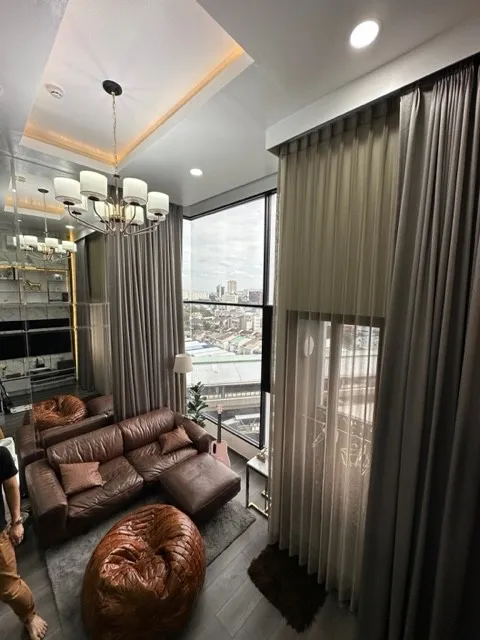 For rent: KnightsBridge Space Ratchayothin, Duplex room, decorated in a beautiful design, luxurious, built-in, super bang, so beautiful, book now.