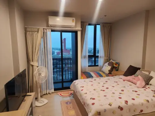 For rent: Noble NUE Mega Plus Bangna. Nice room, fully furnished with appliances, affordable price, and unobstructed view. Book now before it's too la