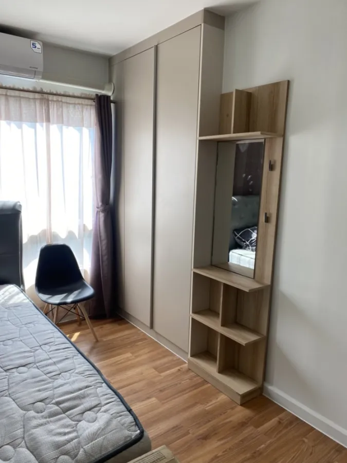 For rent V Condo Lat Krabang, ready to move in, 7th floor, garden view, easy to travel, don't wait, book now!