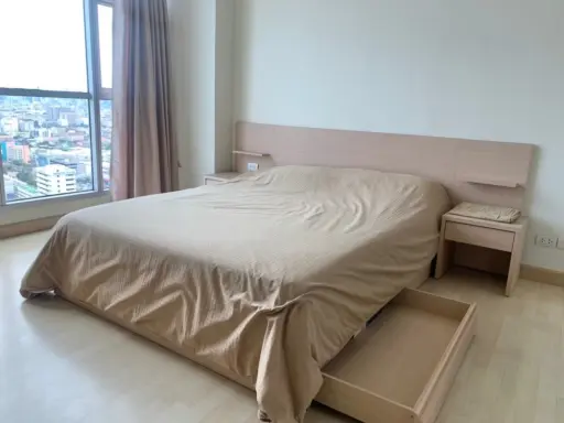 Condo for rent, Rhythm Ratchada, high floor, nothing obstructed, fully decorated room, very livable, don't wait!!