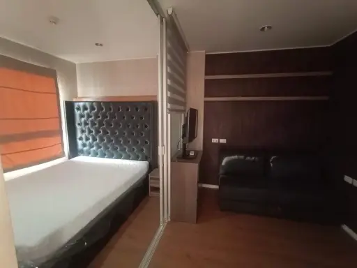 Condo for rent, Lumpini Ville On Nut 46, partitioned room, 8th floor, garden view, tangible price, book now.