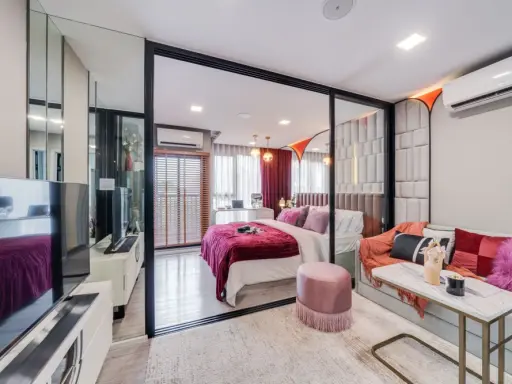 Selling down payment, Cave Seed Kaset, 5th floor, Building C, furniture with good electrical appliances. Hurry and reserve now.