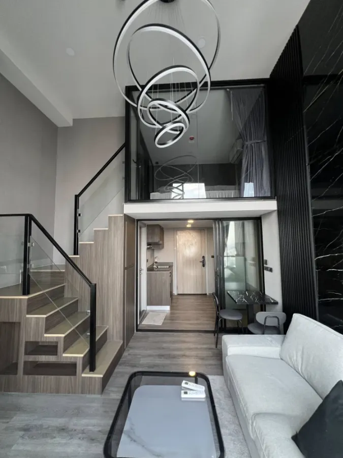 For rent The Origin Ladprao - Bangkapi ห้อง Duo space ชั้น 21 วิวรถไฟฟ้า แต่งครบจบที่นี่
