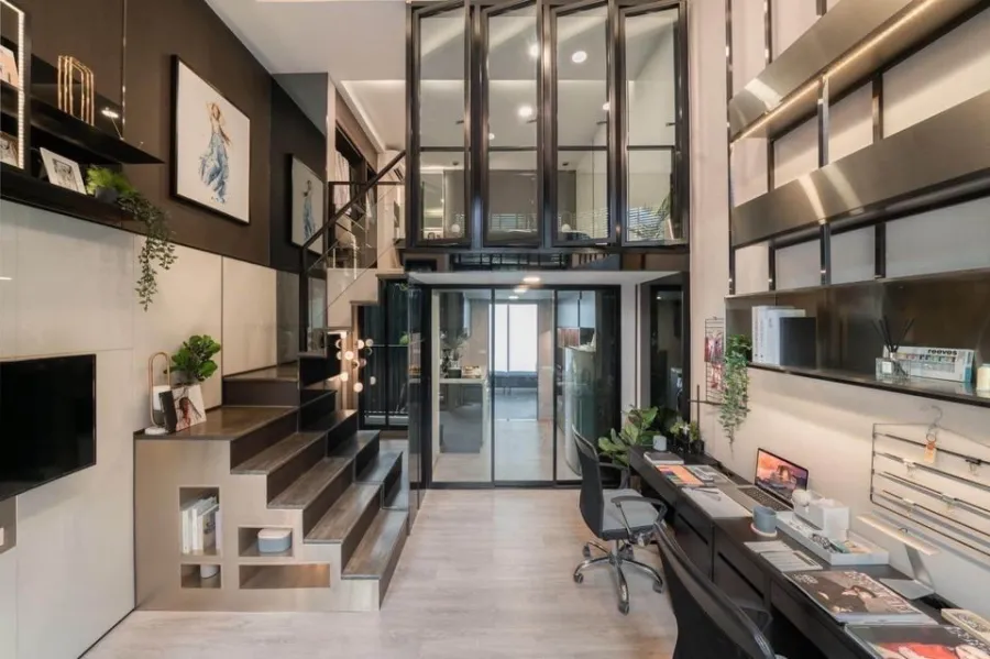 ขายดาวน์คอนโด The Origin Plug & Play Ramintra ห้อง Duo Space เพดานสูง สามารถเลี้ยงสัตว์ได้ อย่ารอช้า