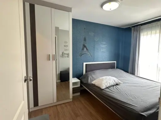 For rent: I Condo Salaya, 2 bedrooms, spacious room, comfortable. Comes with complete decorations. Reserve now quickly.