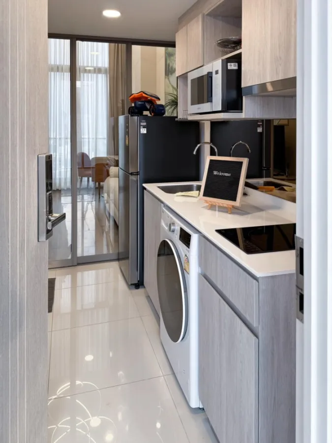 Condo for rent: Miti Chiva Kaset Station, beautifully decorated room, complete with furniture and electrical appliances. Hurry and reserve now.