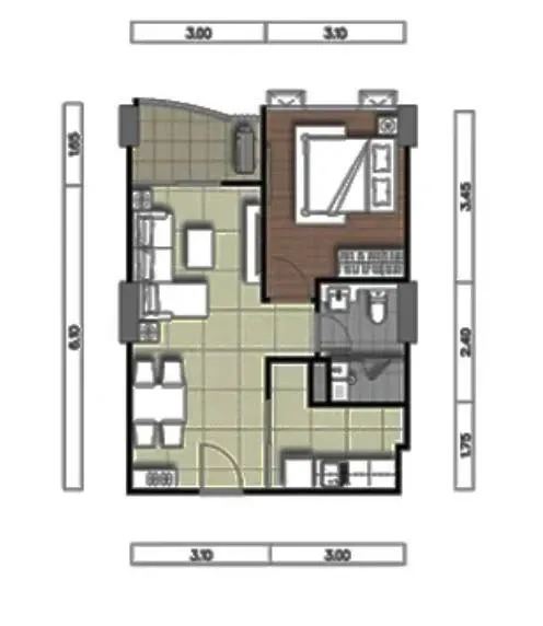 For sale: Supalai Oriental Sukhumvit 39, decorated with built-in furniture as shown in the picture. Good atmosphere, quiet. You'll regret it if you mi