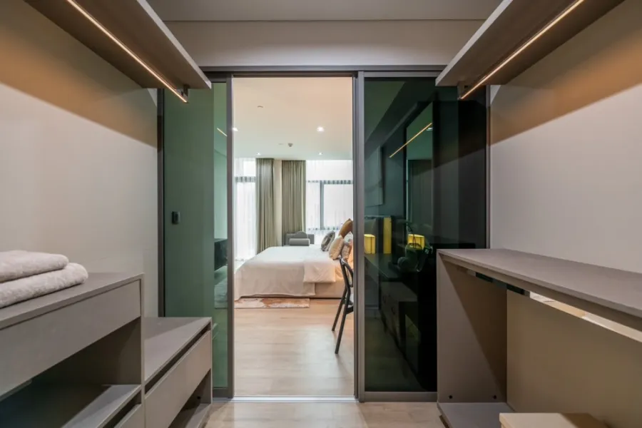 Condo for sale, rent, The Room Charoenkrung 30, Icon Siam view, complete with furniture and electrical appliances.