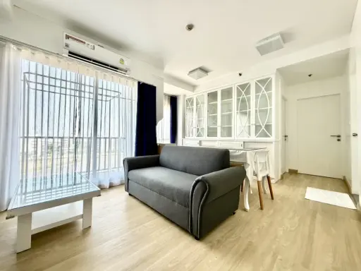 ขาย ให้เช่า นิช ไอดี ปากเกร็ด สเตชั่น ห้องมุม วิวสวน 54.24 ตร.ม. built-in ทั้งห้อง รีบจับจองเลยจ้า