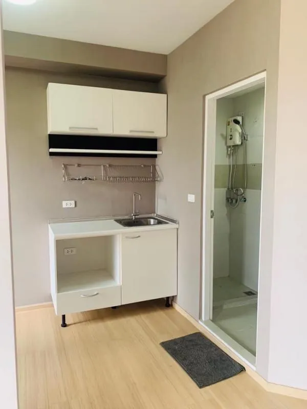 ขายคอนโด Plum Condo Samakkhi ห้องStudio ตกแต่งพร้อมเข้าอยู่ ชั้น5วิวสวย บรรยากาศร่มรื่น จองเล้ยย