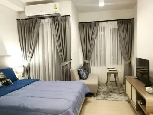 For rent urgently!! Condo Chapter One Eco Ratchada-Huai Khwang Fully furnished, near MRT Huai Khwang, book now!!