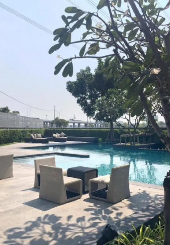 For rent D Condo Rama IX - On Nut, 1st floor, beautiful decoration, fully furnished, ready to move in.
