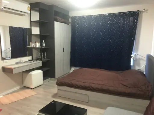 For rent, D Condo Campus Dome Rangsit, Phase 3, spacious room, separate kitchen If interested, move quickly.