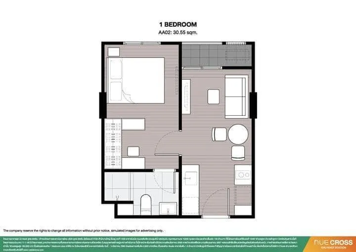 Selling down payment New Cross Khu Khot Station, 7th floor, garden view. Hurry and reserve it as an owner. Urgent.