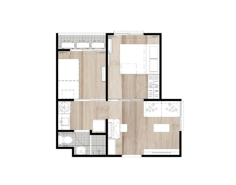 Condo for sale, Notting Hill, Sukhumvit 105, convenient transportation, high floor, complete with furniture and appliances, do not miss !!