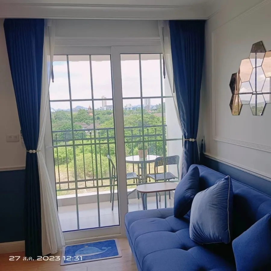 For rent, Seven Seas Code The Azur (Jomtien), resort style, water park, open view, very nice decorated room, can book now.