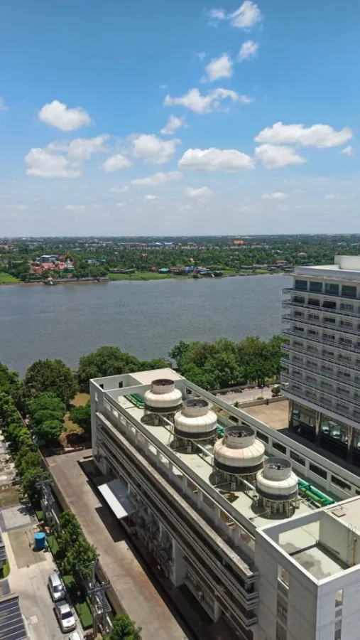 Condo for rent, Manor Sanambinnam, Building A, 16th floor, river view, decorated in minimal style Hurry up to reserve before you miss it.
