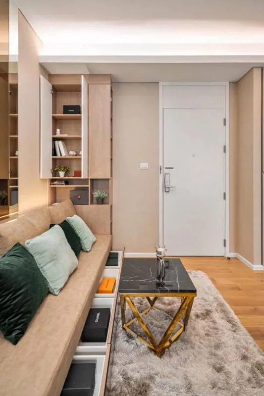 For rent!! Condo The Saint Residences, 20th floor, Building C, city view, fully built-in furniture, book now!!