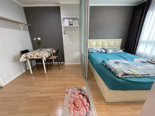 For sale: Lumpini Ville Sukhumvit 77 Phase 2, 2nd floor, not high, separate glass partition room, fully furnished, hurry and reserve now.