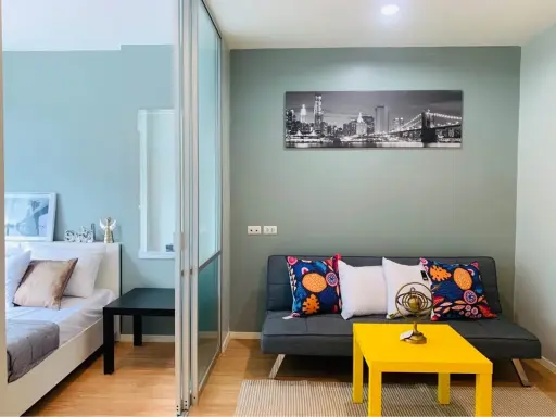 For rent: Lumpini Ville On Nut-Pattanakarn, decorated in a stylish style, with a view of shady trees, fully decorated with functions, book first, get