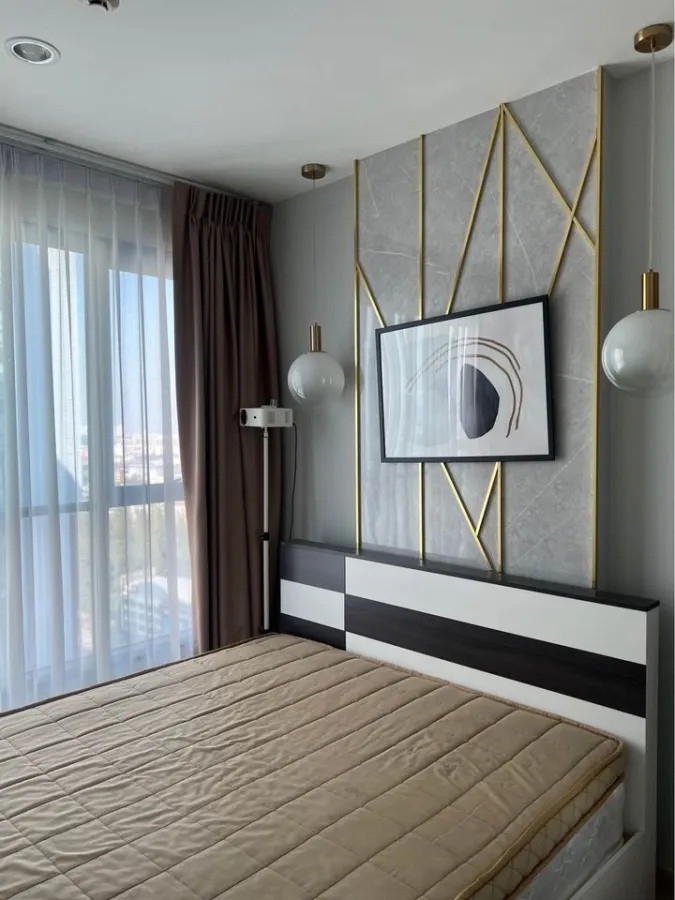 For sale, for rent, The Base Rama 9 - Ramkhamhaeng, very beautiful bedroom, well-decorated, high floor, hurry and book before you miss out.