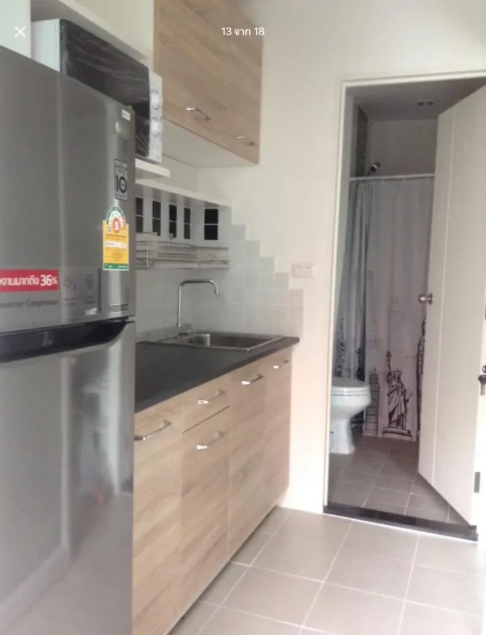 For rent, Unio Charan, 3 rooms, ready to move in. simple decoration Complete set of furniture If you don't reserve, you'll miss a lot.