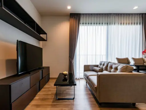 Elegantly decorated, looks classy, The Line Chatuchak, 2 bedrooms, high floor, complete electrical appliances. and built-in furniture images