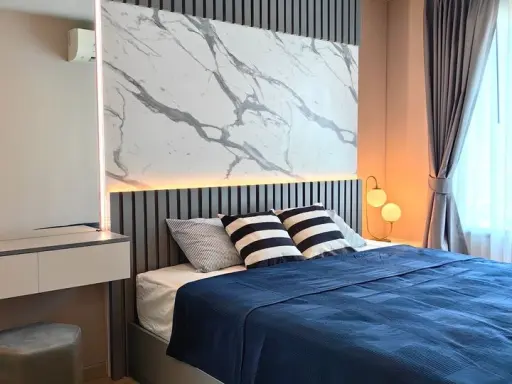 For rent, Life Ladprao, beautifully decorated room, fully built-in. Complete electrical appliances Reserve first and stay first.
