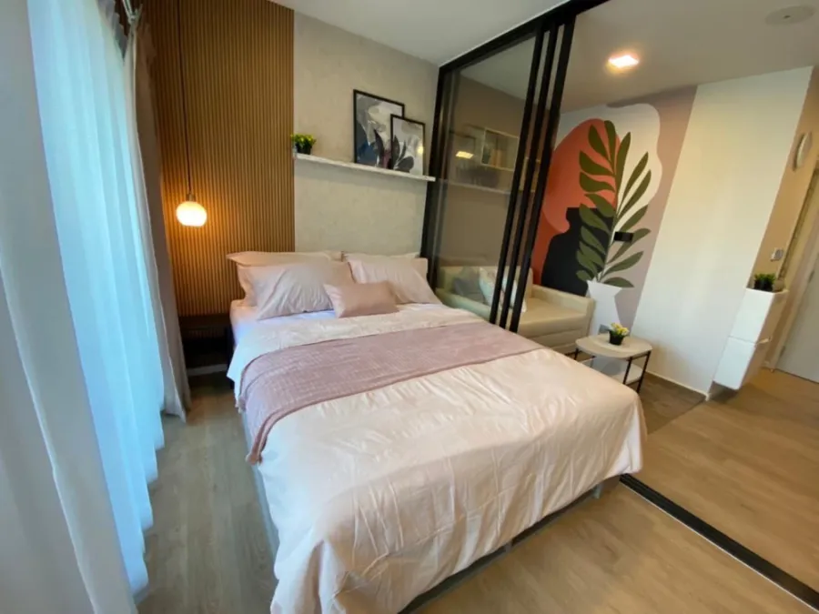 For rent KAVE TU, Building D, outside view, airy and comfortable The wall is attached to the wall around the room. Very nice. Hurry up to reserve befo