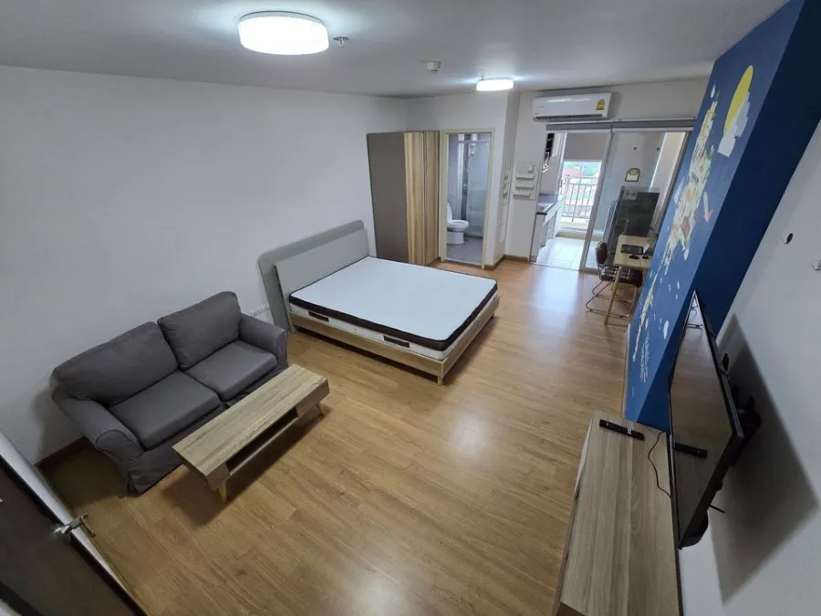 For rent, Supalai City Resort Chaengwattana, corner room, unblocked view, privacy, good price like this, book now.
