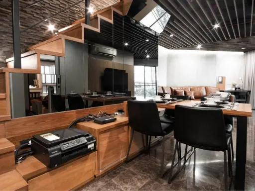 For rent Belle Grand rama 9 ห้องกว้างขวาง ตกแต่งหรูหรา โซฟาหนังตัวใหญ่นั่งสบาย Modern ขนาดนี้ จองเลย