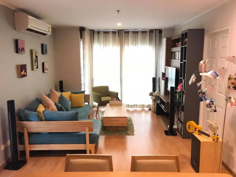 Whoever comes as a family must have this room for rent, Condo U Delight @ Huai Khwang Station, large room, fully furnished, hurry!!