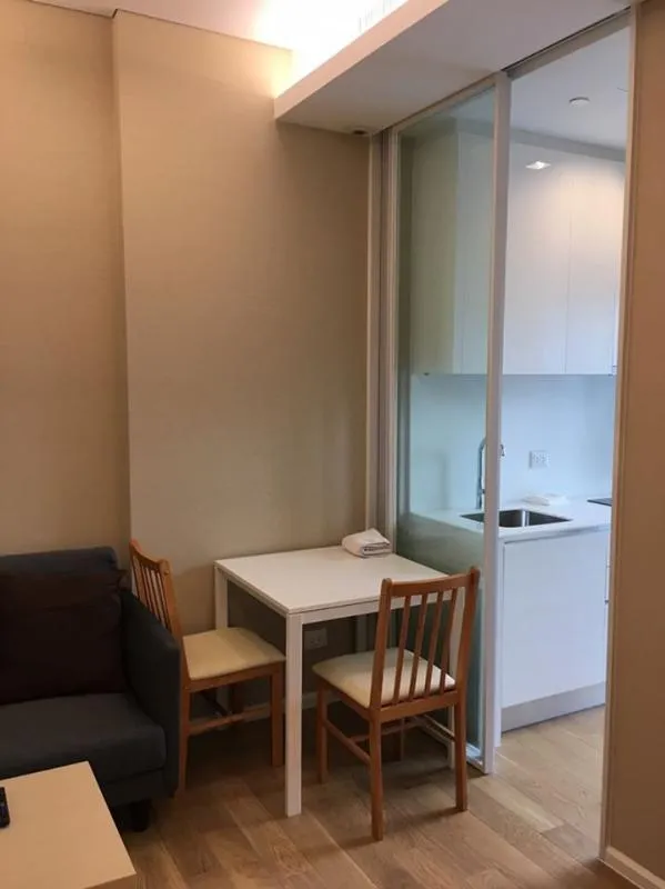 ให้เช่าคอนโด The Saint Residences ลาดพร้าว ห้องอยู่ชั้น 8 หันออกไปทางด้านหลังโครงการ วิวสระ รีบเลย