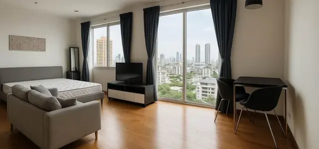 ให้เช่า Villa Sathorn ในห้องมีบานกระจกสไลด์กั้นส่วนครัว และส่วนพักผ่อน เฟอร์และเครื่องใช้ไฟฟ้าครบ ต้องจอง images