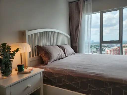 For rent: Regent Home Bangna, ready to move in, fully furnished, high floor, Chao Phraya River curve view. Book now, don't miss out!