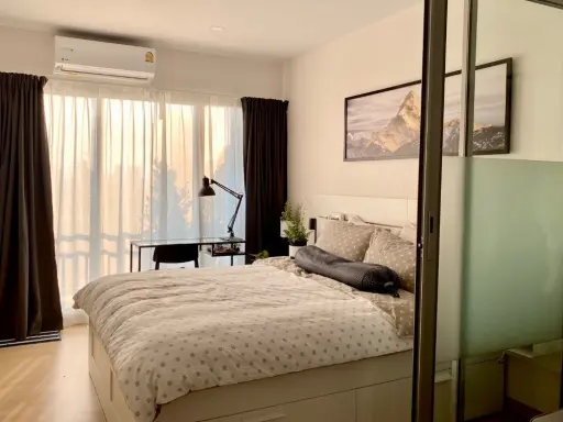 For rent, Supalai Park, Talat Phlu Station, spacious room, fully furnished, very inviting, say you shouldn't miss it, book now, hurry up.